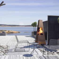 cheminée extérieur, barbecue, bbq Jotul Terrazza XL en acier corten rouillé, revendre Atre et Loisirs à Grenoble et Montmélian, Jotul Chambéry Savoie Isère Haute-Savoie